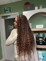 Load image into Gallery viewer, Bulk Burmese Curly Hair for Boho Braids Goddess Braids and Bora Bora Braids ‘The Malak Mix’ Colour 4/30 Blend
