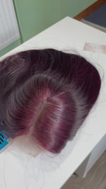 Load and play video in Gallery viewer, Burgundy 3x6 Closure Wig 100% Vietnamese Human Hair Ready to Wear hd lace
