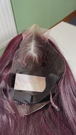Load and play video in Gallery viewer, Burgundy 3x6 Closure Wig 100% Vietnamese Human Hair Ready to Wear hd lace
