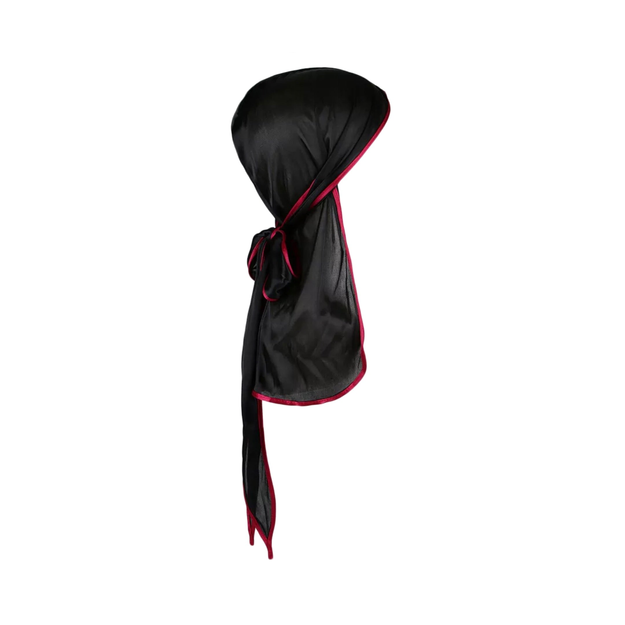 Black durag with red stripe
