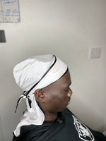 Load image into Gallery viewer, White durag with black stripe
